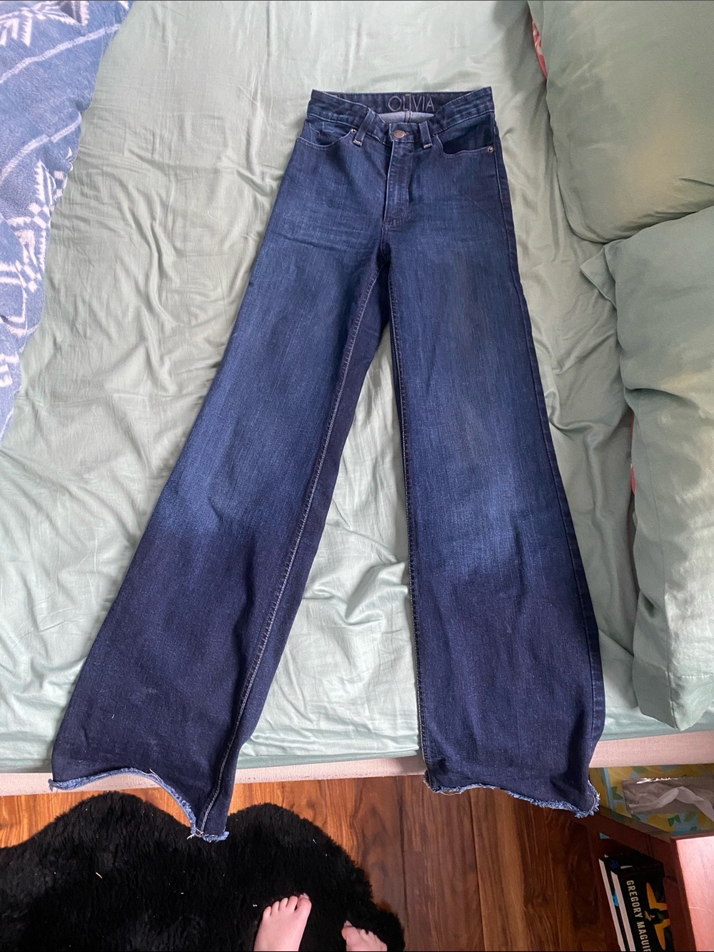 Kimes Ranch Dark Blue Wide Leg Jeans